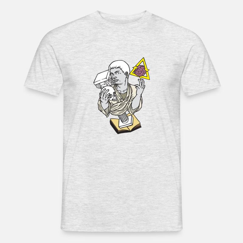 Statue Schädel Siegessäule - Männer T-Shirt - Grau meliert