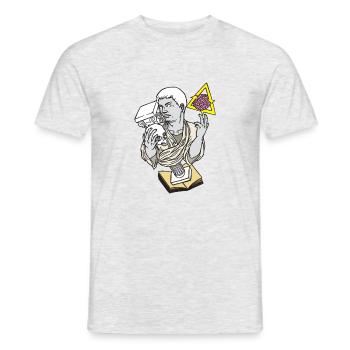 statue butin - T-shirt homme - gris chiné - Devant - AI Model Male 178 dark (178cm)