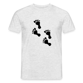 foot - Men's T-Shirt - heather grey - Front - AI Model Male 178 dark (178cm)