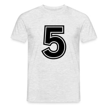 number_five - T-shirt homme - gris chiné - Devant - AI Model Male 178 dark (178cm)