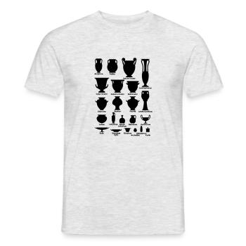 Antike Vasen mit Beschriftung - Männer T-Shirt - Grau meliert - Vorne - AI Model Male 178 dark (178cm)
