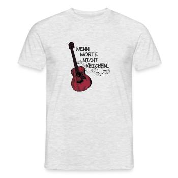 Wenn Worte nicht reichen Musik mit der Gitarre - Männer T-Shirt - Grau meliert - Vorne - AI Model Male 178 dark (178cm)