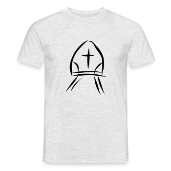 Papsthut - Men's T-Shirt - heather grey - Front - AI Model Male 178 dark (178cm)