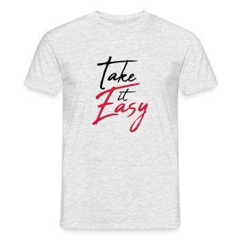 cool cool prenez-le facilement logo design texte chill - T-shirt homme - gris chiné - Devant - AI Model Male 178 dark (178cm)