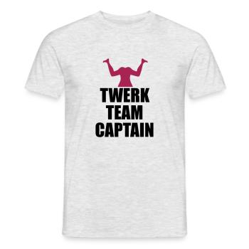 logo de capitaine d'équipe twerk impoli - T-shirt homme - gris chiné - Devant - AI Model Male 178 dark (178cm)