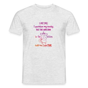 Unicorn! - Männer T-Shirt - Grau meliert - Vorne - AI Model Male 178 dark (178cm)