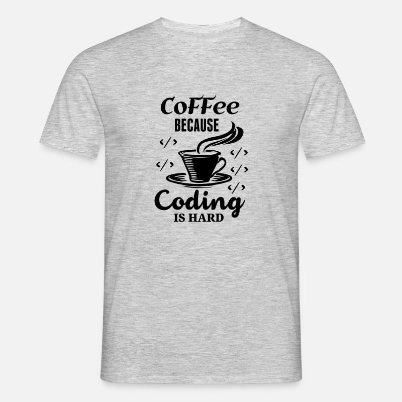Coffe Coding - Männer T-Shirt - Grau meliert