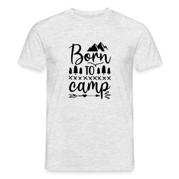 born to camp - Men's T-Shirt - heather grey - Front - AI Model Male 178 dark (178cm)