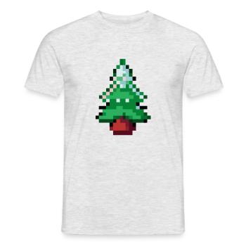 Christmas tree pixelated gift idea Christmas - Men's T-Shirt - heather grey - Front - AI Model Male 178 dark (178cm)