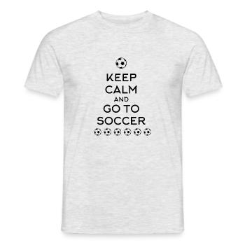 Football Fussball - T-shirt homme - gris chiné - Devant - AI Model Male 178 dark (178cm)