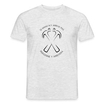 Logo manu bricolage - T-shirt homme - gris chiné - Devant - AI Model Male 178 dark (178cm)