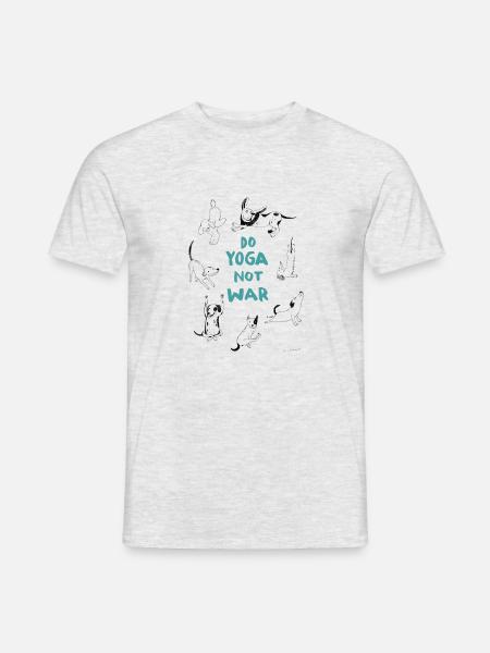 Yoga Hunde - Männer T-Shirt - Grau meliert