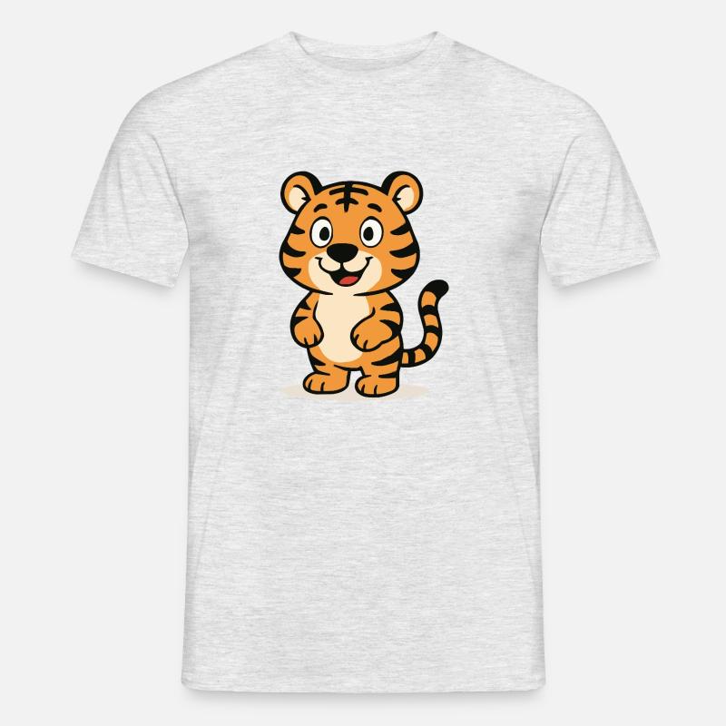 tiger comic - Männer T-Shirt - Grau meliert