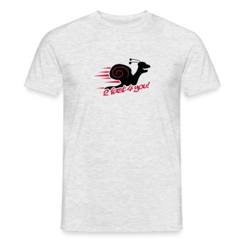 2 Fast 4 You Snail - T-shirt homme - gris chiné - Devant - AI Model Male 178 dark (178cm)