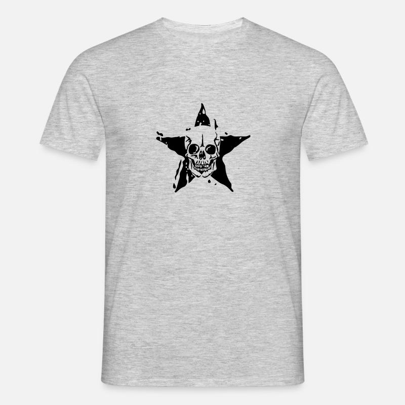 Todesstern Todes Kopf etoile2 - Männer T-Shirt - Grau meliert