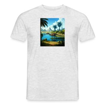 Dinosaur Palm Lake Gift - Men's T-Shirt - heather grey - Front - AI Model Male 178 dark (178cm)