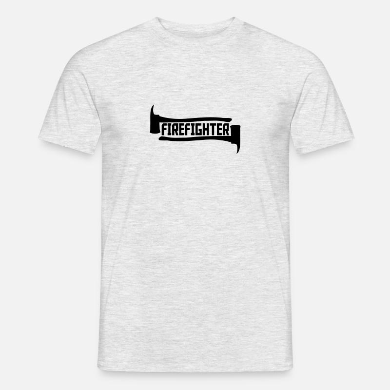 Firefighter Axt Logo - Männer T-Shirt - Grau meliert