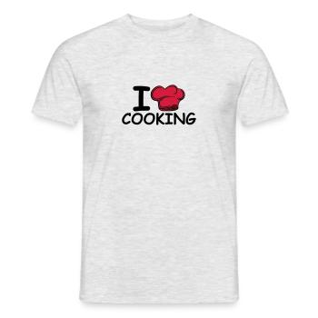 Chefkoch Kochmütze I Love Liebe - Männer T-Shirt - Grau meliert - Vorne - AI Model Male 178 dark (178cm)