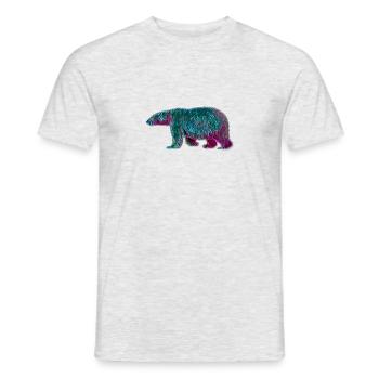 Ours polaire - T-shirt homme - gris chiné - Devant - AI Model Male 178 dark (178cm)