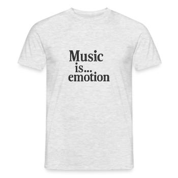 Music is... EMOTION! - Männer T-Shirt - Grau meliert - Vorne - AI Model Male 178 dark (178cm)
