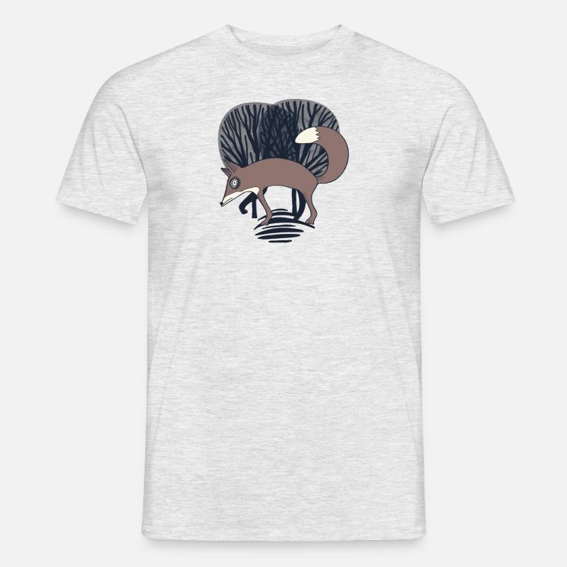 Fuchs im Wald_ Grau - Männer T-Shirt - Grau meliert