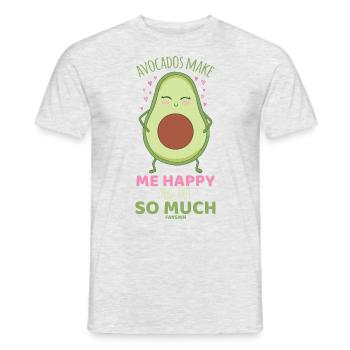 Avocados Make Me Happy You Not So Much - Men's T-Shirt - heather grey - Front - AI Model Male 178 dark (178cm)