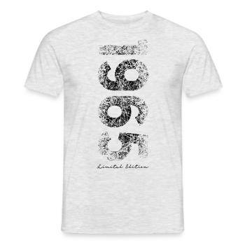 Édition limitée 1965 - Anniversaire 1965 - T-shirt homme - gris chiné - Devant - AI Model Male 178 dark (178cm)