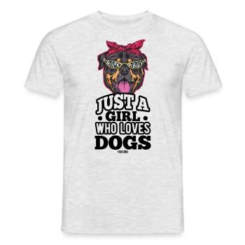 Mädchen Frau Hund Haustier - Männer T-Shirt - Grau meliert - Vorne - AI Model Male 178 dark (178cm)
