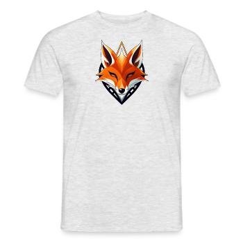 Fuchs-Logo, Fuchskopf - Männer T-Shirt - Grau meliert - Vorne - AI Model Male 178 dark (178cm)