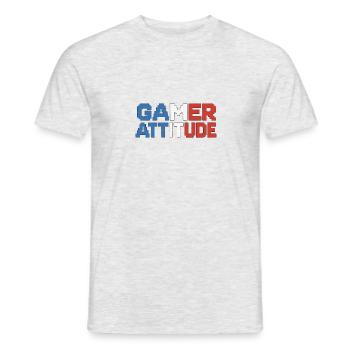 Gamer Attitude Deutsch - Männer T-Shirt - Grau meliert - Vorne - AI Model Male 178 dark (178cm)