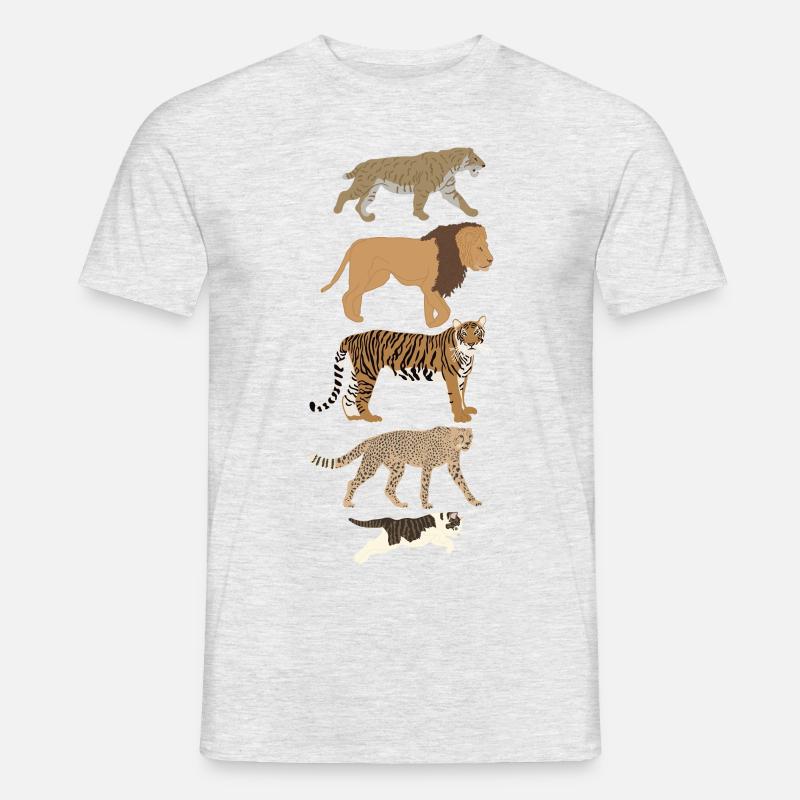 Evolution Chat Lion Guépard Vertical multicolore - T-shirt homme - gris chiné