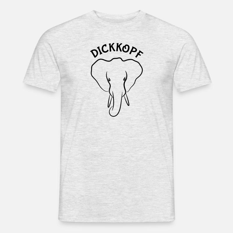 Dickkopf Elefant - Männer T-Shirt - Grau meliert