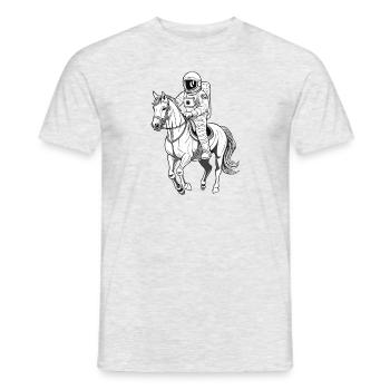 Astronaute à cheval sur la lune - T-shirt homme - gris chiné - Devant - AI Model Male 178 dark (178cm)