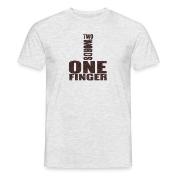 one finger - T-shirt homme - gris chiné - Devant - AI Model Male 178 dark (178cm)