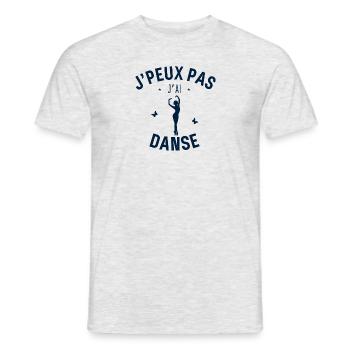 J Peux pas j ai Danse - T-shirt homme - gris chiné - Devant - AI Model Male 178 dark (178cm)