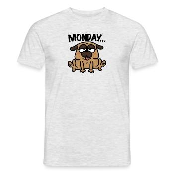 montags mops - Männer T-Shirt - Grau meliert - Vorne - AI Model Male 178 dark (178cm)