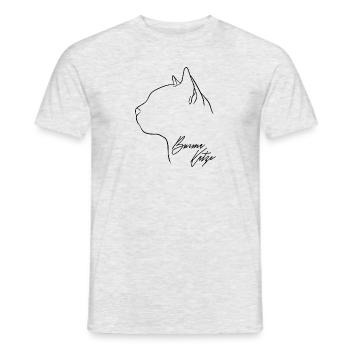 Burma Katze Profil Katzen Katze Wilsigns - Männer T-Shirt - Grau meliert - Vorne - AI Model Male 178 dark (178cm)