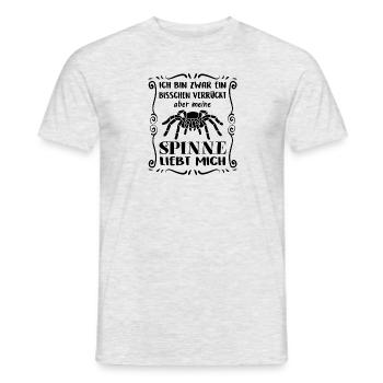 Meine Spinne liebt mich - Vogelspinne - Männer T-Shirt - Grau meliert - Vorne - AI Model Male 178 dark (178cm)