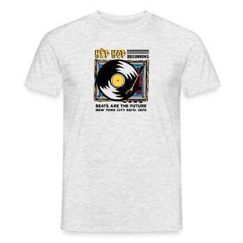 Hip Hop Début, New York 1973 - T-shirt homme - gris chiné - Devant - AI Model Male 178 dark (178cm)