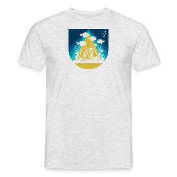 Calmar d’aquarium - T-shirt homme - gris chiné - Devant - AI Model Male 178 dark (178cm)