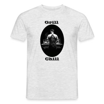 Grill Chill - Men's T-Shirt - heather grey - Front - AI Model Male 178 dark (178cm)