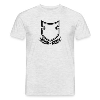 lorbeer kranz schild wappen emblem rahmen banner d - Männer T-Shirt - Grau meliert - Vorne - AI Model Male 178 dark (178cm)
