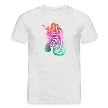 Zebra Modetrend - Männer T-Shirt - Grau meliert - Vorne - AI Model Male 178 dark (178cm)