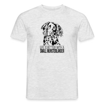 SMALL MUNSTERLANDER life is better Saying Wilsigns - Men's T-Shirt - heather grey - Front - AI Model Male 178 dark (178cm)