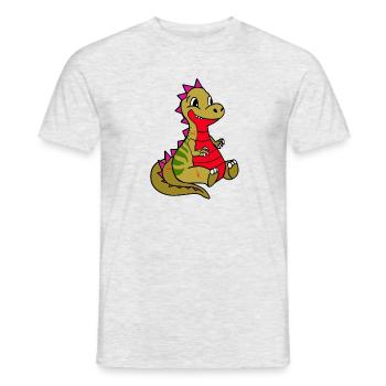 Dinosaurier Kinder Design - Männer T-Shirt - Grau meliert - Vorne - AI Model Male 178 dark (178cm)