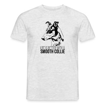 SMOOTH COLLIE la vie est meilleure Chien Dire Chiens - T-shirt homme - gris chiné - Devant - AI Model Male 178 dark (178cm)