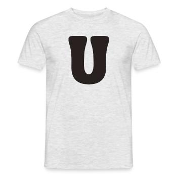 U - T-shirt homme - gris chiné - Devant - AI Model Male 178 dark (178cm)
