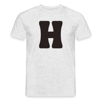 H - Men's T-Shirt - heather grey - Front - AI Model Male 178 dark (178cm)