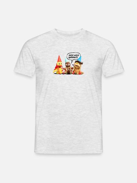 Pittiplatsch - Jetzt wird gefeiert! - Männer T-Shirt - Grau meliert