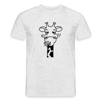 Girafe manger cool drôle comique de la faim - T-shirt homme - gris chiné - Devant - AI Model Male 178 dark (178cm)